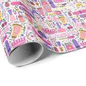 かわいい落書きのマニキュアパターン ラッピングペーパー (ロールコーナー)