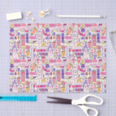 かわいい落書きのマニキュアパターン 薄葉紙 (クラフト)