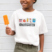 かわいい落書きの幼稚園の新学期デザイン Tシャツ