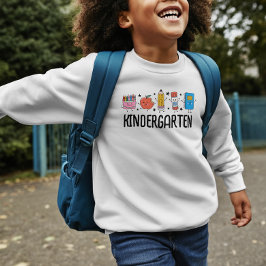 かわいい落書きの幼稚園の新学期デザイン Tシャツ