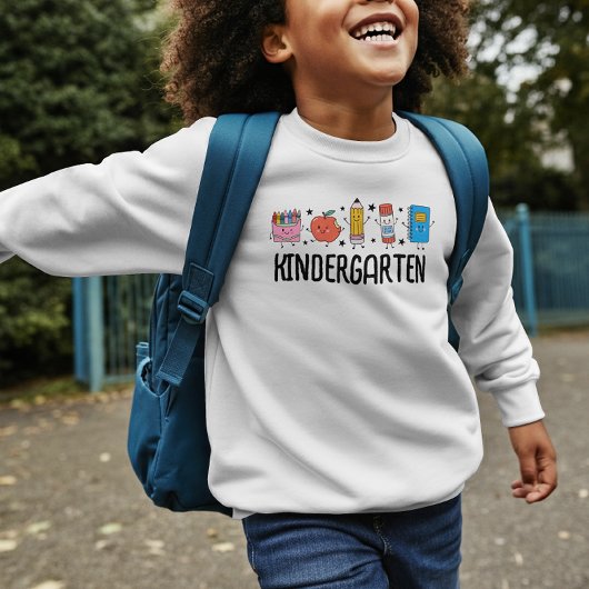かわいい落書きの幼稚園の新学期デザイン Tシャツ
