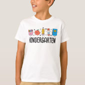 かわいい落書きの幼稚園の新学期デザイン Tシャツ (正面)