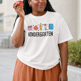 かわいい落書きの幼稚園の新学期 Tシャツ