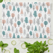 かわいい落書きの森林パターン キッチンタオル (折り畳み)