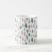 かわいい落書きの森林パターン コーヒーマグカップ (中央)