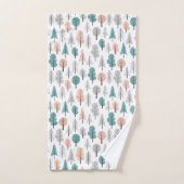 かわいい落書きの森林パターン バスタオルセット (ハンドタオル)