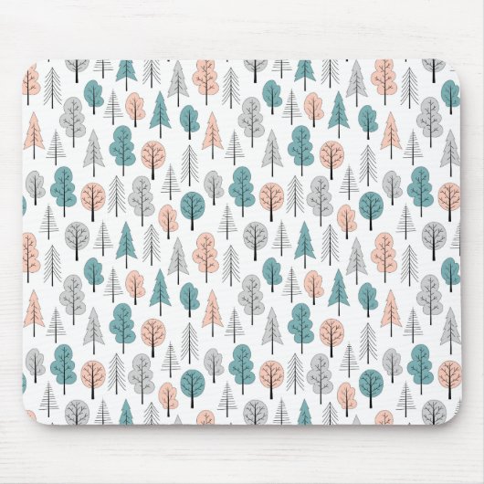 かわいい落書きの森林パターン マウスパッド (正面)