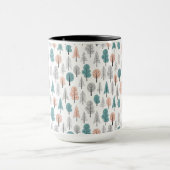 かわいい落書きの森林パターン マグカップ (中央)