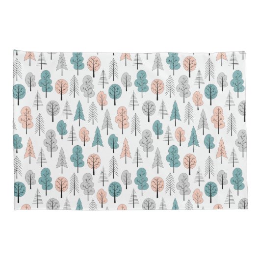 かわいい落書きの森林パターン 枕カバー (裏面-右)