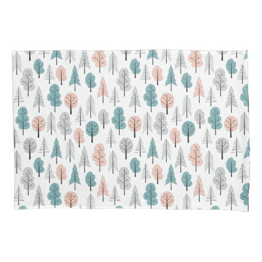 かわいい落書きの森林パターン 枕カバー (正面左)