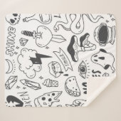 かわいい落書きドール シェルパブランケット (正面(横))