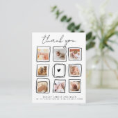 かわいい落書きマルチフォト感謝ベイビーシャワー ポストカード (スタンド正面)