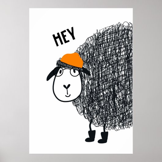 かわいい落書き羊の子供たち ポスター (正面)