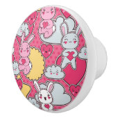 かわいい落書き2のかわいいの子供パターン セラミックノブ (右)