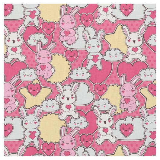 かわいい落書き2のかわいいの子供パターン ファブリック (クローズアップ)