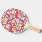 かわいい落書き2のかわいいの子供パターン 卓球ラケット (横)