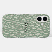 かわいい葉の緑のプリントと名前 Case-Mate iPhoneケース (裏面 (横))