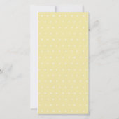 かわいい葉の葉の黄色い服の赤ちゃんシャワー サンキューカード (裏面)