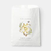 かわいい葉の葉の黄色い服の赤ちゃんシャワー フェイバーバッグ (正面)