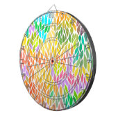 かわいい葉カラフルパターン ダーツボード (正面右)