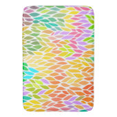 かわいい葉カラフルパターン バスマット (正面縦)