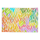 かわいい葉カラフルパターン 枕カバー (裏面-左)