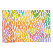 かわいい葉カラフルパターン 枕カバー (正面右)