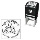 かわいい葉付きイチゴ ライブラリー 本の名前 セルフインキングスタンプ (インサイチュ)