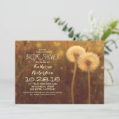 かわいい蒲公英の花のラスティックな結婚式前祝賀会 招待状 (スタンド正面)