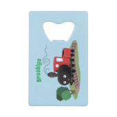 かわいい蒸気機関車の漫画イラスト クレジットカード栓抜き (正面)