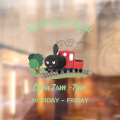 かわいい蒸気機関車マンガイラストレーション ウィンドウサイン (シート2)