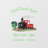 かわいい蒸気機関車マンガイラストレーション ウィンドウサイン (シート)