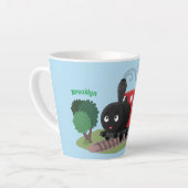 かわいい蒸気機関車マンガイラストレーション カフェラテマグ (左アングル)