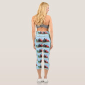 かわいい蒸気機関車マンガイラストレーション カプリレギンス (裏面)