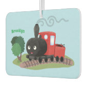 かわいい蒸気機関車マンガイラストレーション カーエアーフレッシュナー (左)