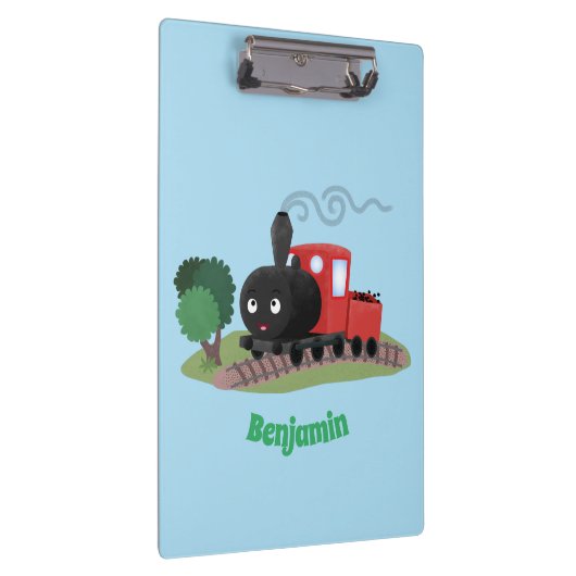 かわいい蒸気機関車マンガイラストレーション クリップボード (右)