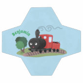 かわいい蒸気機関車マンガイラストレーション サッカーボール (フラット)