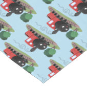 かわいい蒸気機関車マンガイラストレーション ショートテーブルランナー (コーナー)