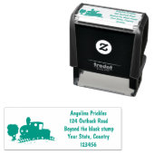 かわいい蒸気機関車マンガイラストレーション セルフインキングスタンプ (インサイチュ)