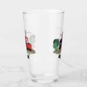 かわいい蒸気機関車マンガイラストレーション タンブラーグラス (左)