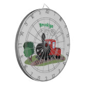 かわいい蒸気機関車マンガイラストレーション ダーツボード (正面左)