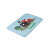 かわいい蒸気機関車マンガイラストレーション バスマット (アングル)