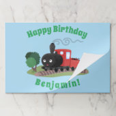 かわいい蒸気機関車マンガイラストレーション ペーパーパッド (折り畳み)