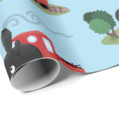 かわいい蒸気機関車マンガイラストレーション ラッピングペーパー (ロールコーナー)