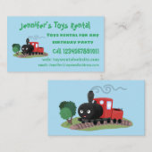 かわいい蒸気機関車マンガイラストレーション 名刺 (正面/裏面)