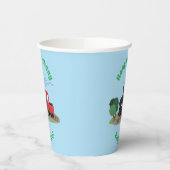 かわいい蒸気機関車マンガイラストレーション 紙コップ (左)