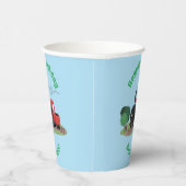 かわいい蒸気機関車マンガイラストレーション 紙コップ (右)