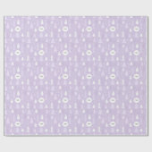 かわいい薄紫のクリスマスツリーパーソナライズされた ラッピングペーパー (フラット)