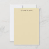 かわいい薄紫イエローグリーンフローラ水彩 出欠カード (裏面)