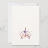 かわいい薄紫プリンセスカステル水の色ベビーシャワー 招待状 (裏面)